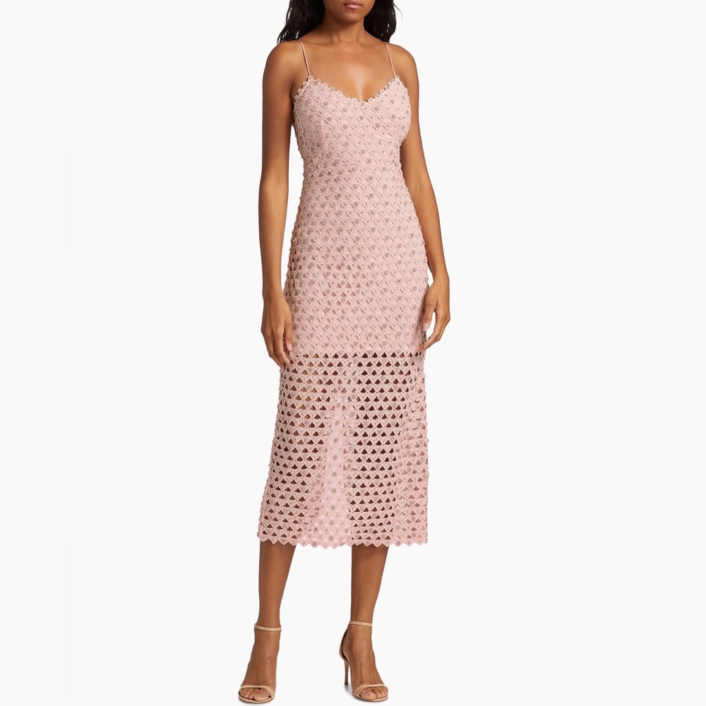 LoveShackFancy Embellished Crocheted Cotton Midi-Dress size 2 - Picture 2 of 15